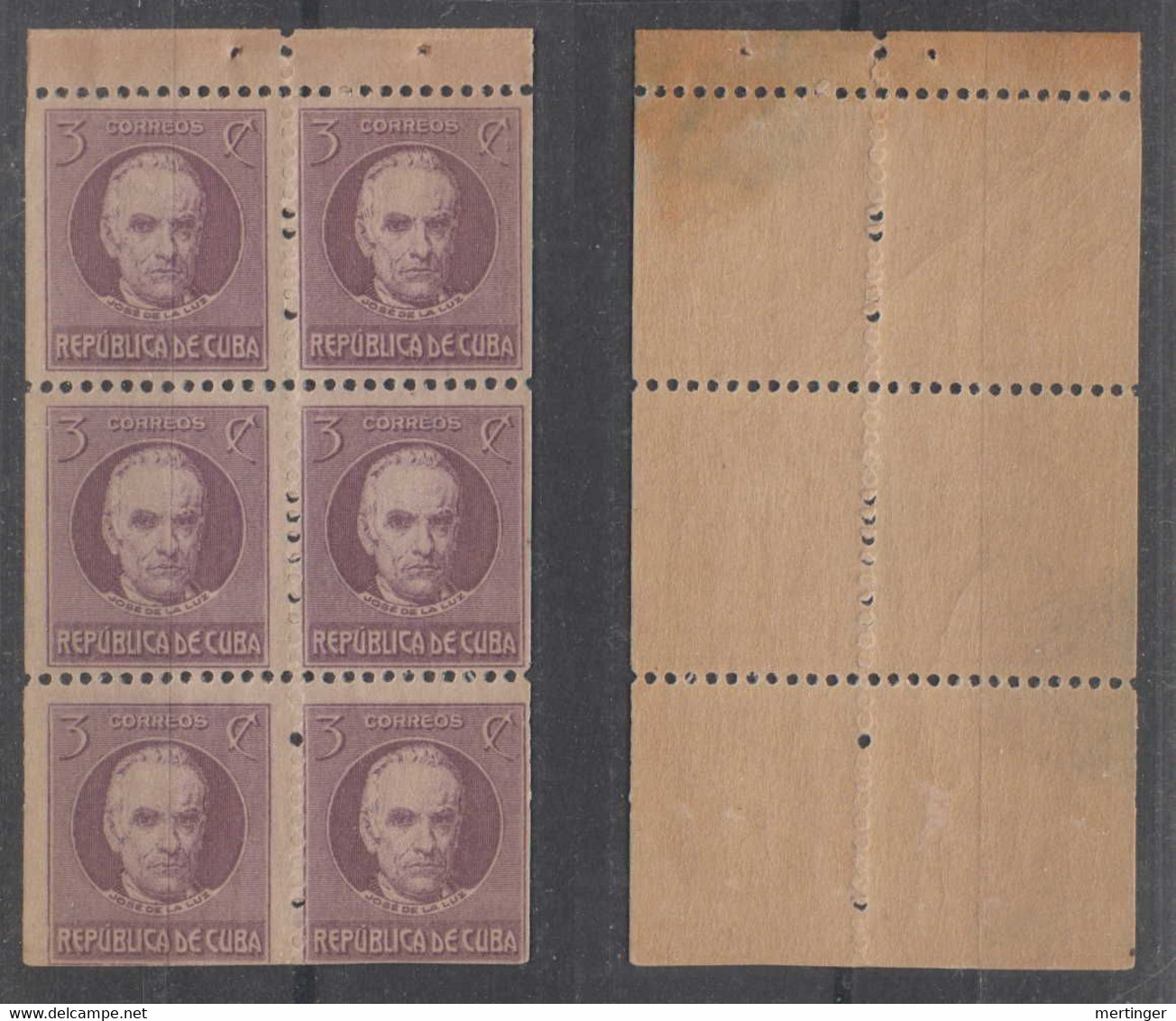 Kuba Cuba Booklet Pane Of 6 Mi# 41 ** MNH 3c La Luz 1917 - Ongebruikt