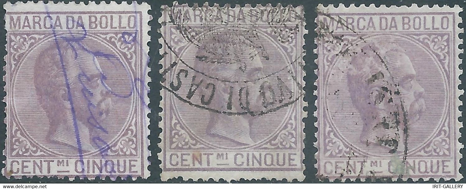 ITALIA-ITALY-ITALIEN,1882 Marca Da Bollo,Revenue Fiscal -Tax,3x 5Cent,Used - Fiscales