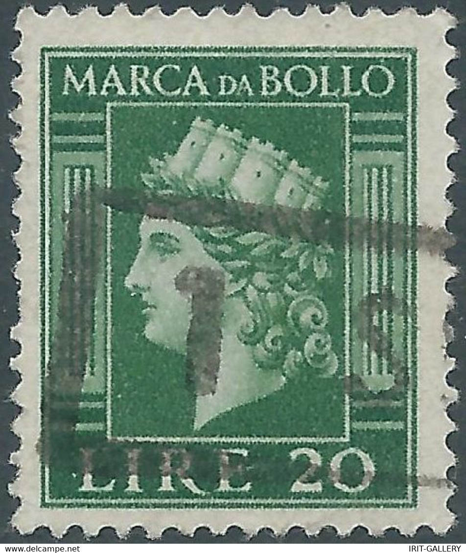 ITALIA-ITALY-ITALIEN,1945 LUOGOTENENZA,Marca Da Bollo,Revenue Fiscal -Tax 20Lire,Used - Fiscaux