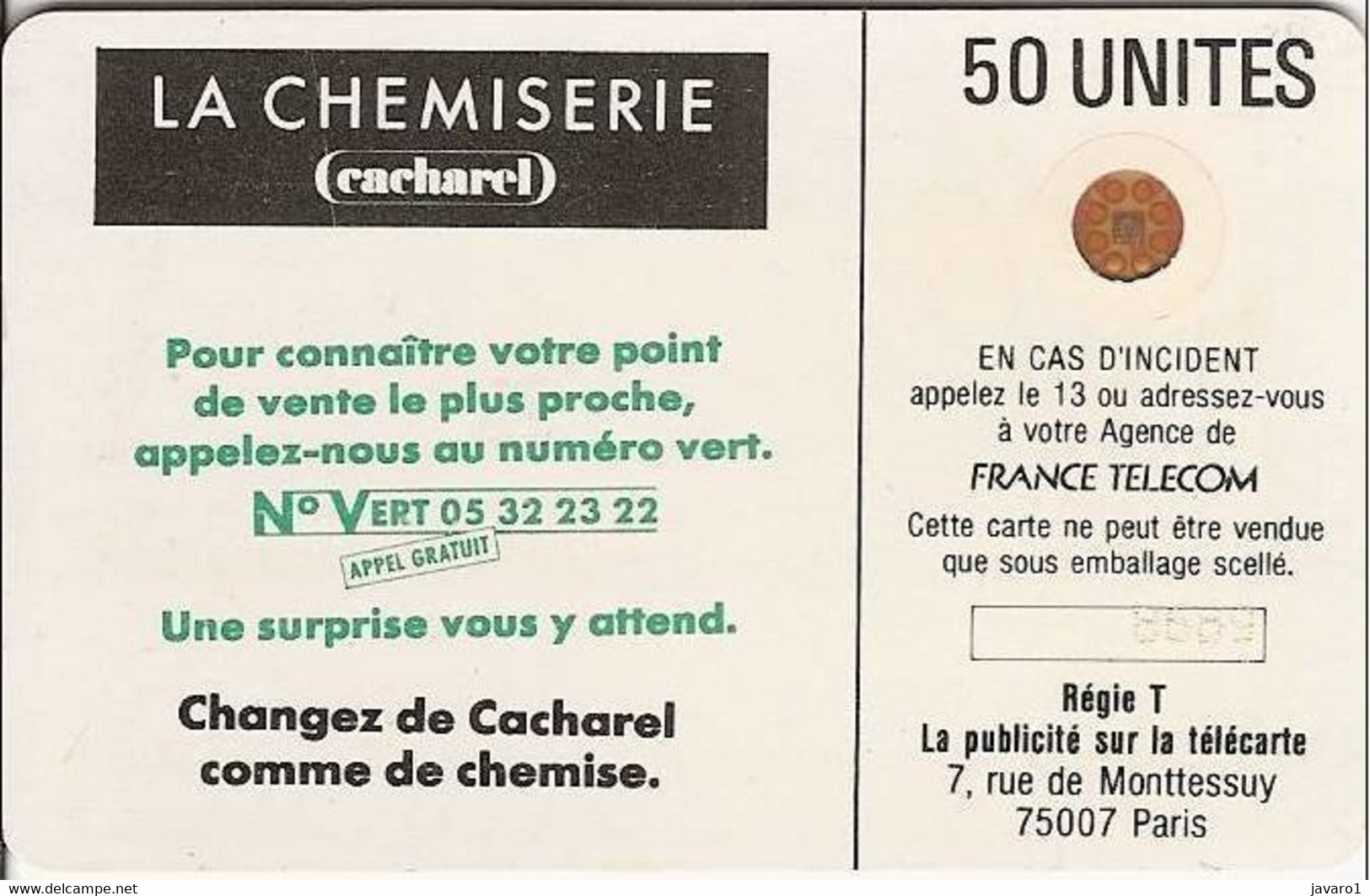 F0032  50 Cacharel ( Batch: 8675) USED - 1988