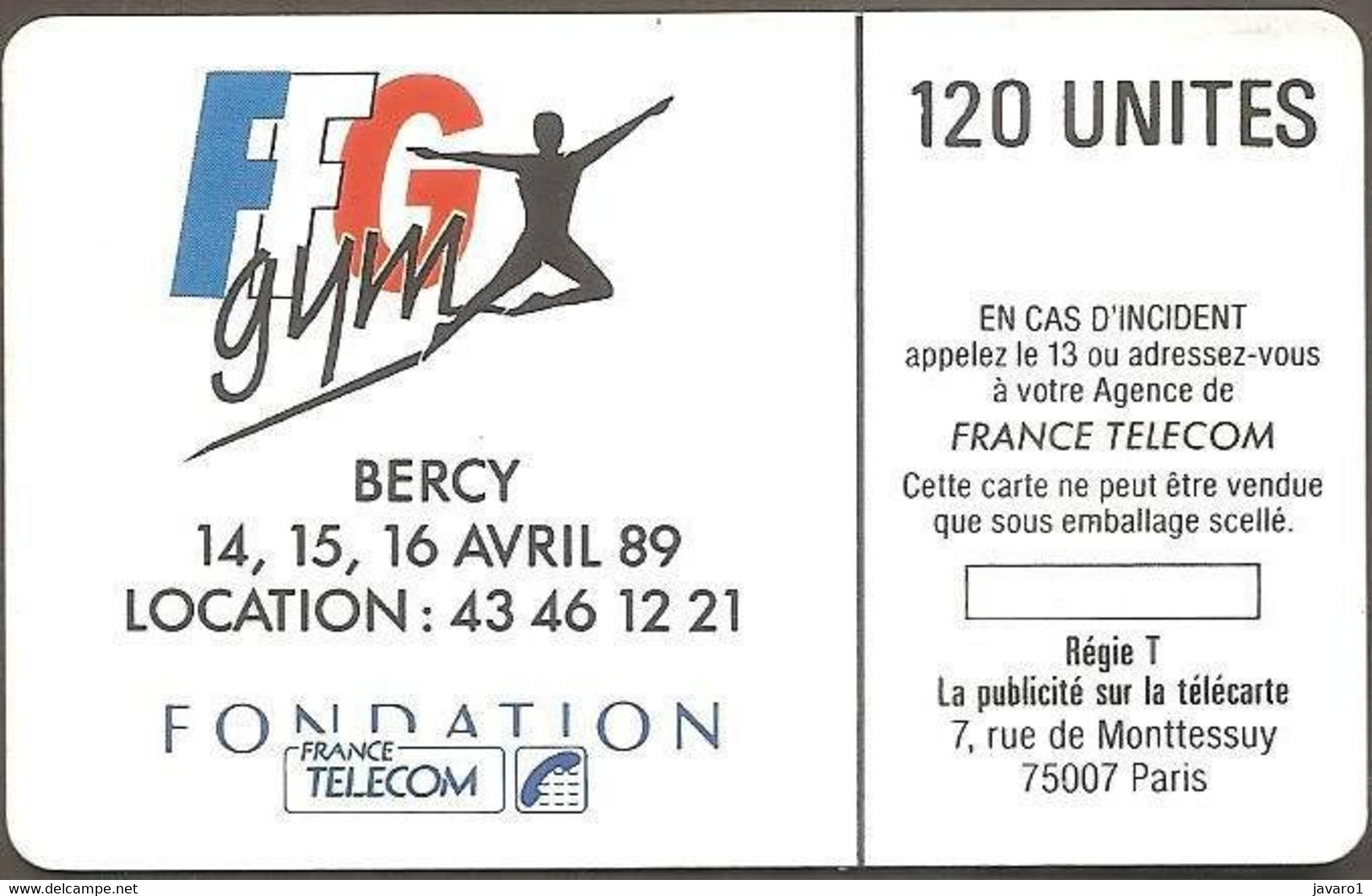 F0066 120 Bercy Homme 3e Internationaux ( Batch: 2121) USED - 1989