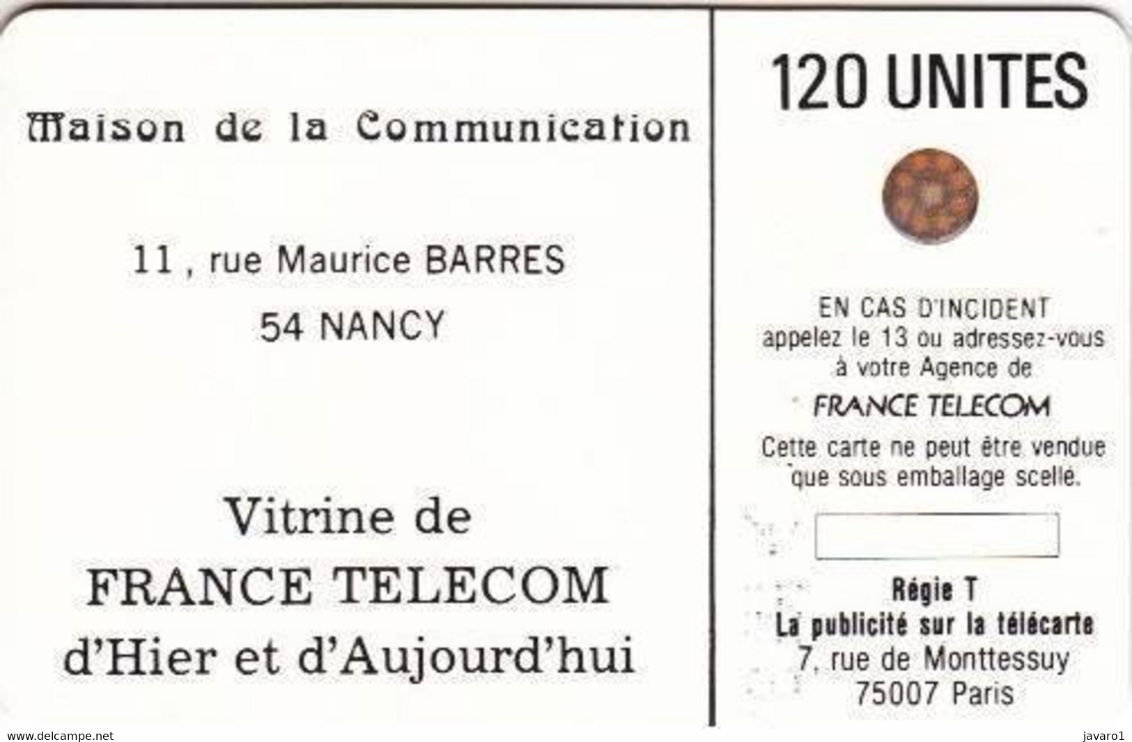 F0071 120 Lor-his-tel Maison 54 Nancy Vitrine ( Batch: 895558) USED - 1989
