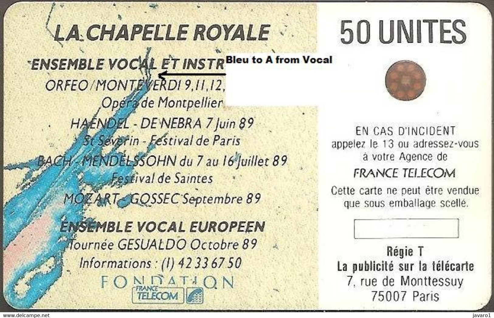 F0075  50 Chapelle Royale 2 (texte Gras) ( Batch: 105890) USED - 1989