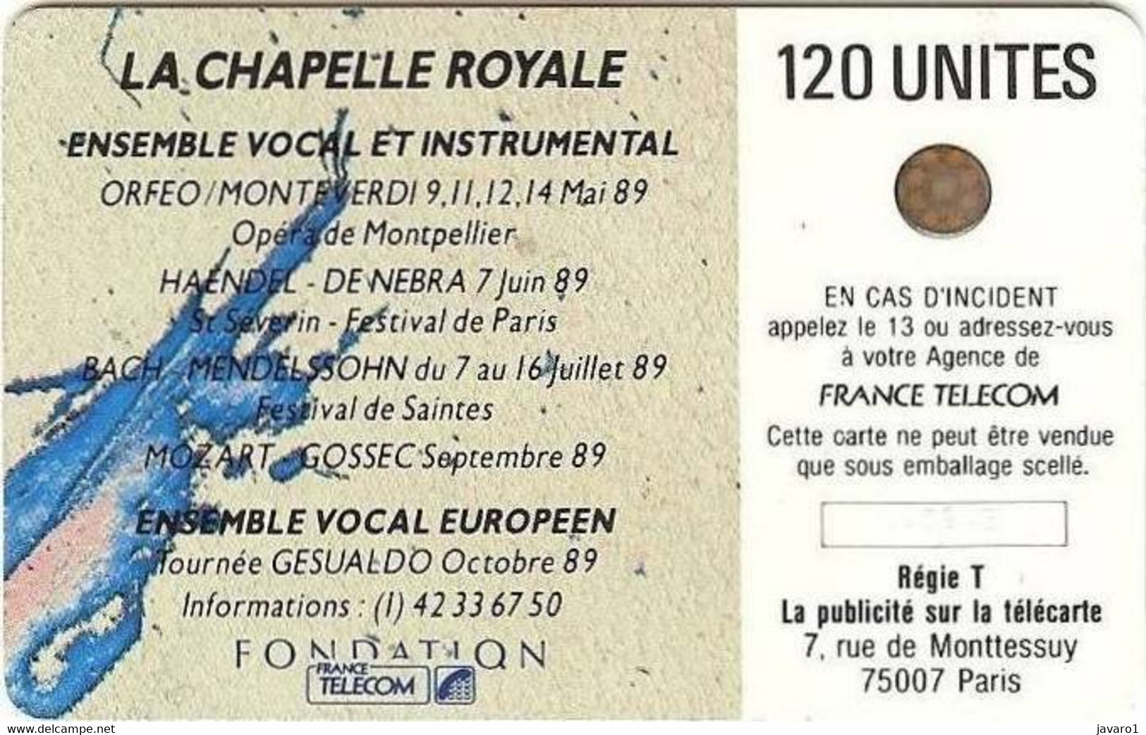 F0076 120 Chapelle Royale 2 (texte Gras) ( Batch: 105957) USED - 1989