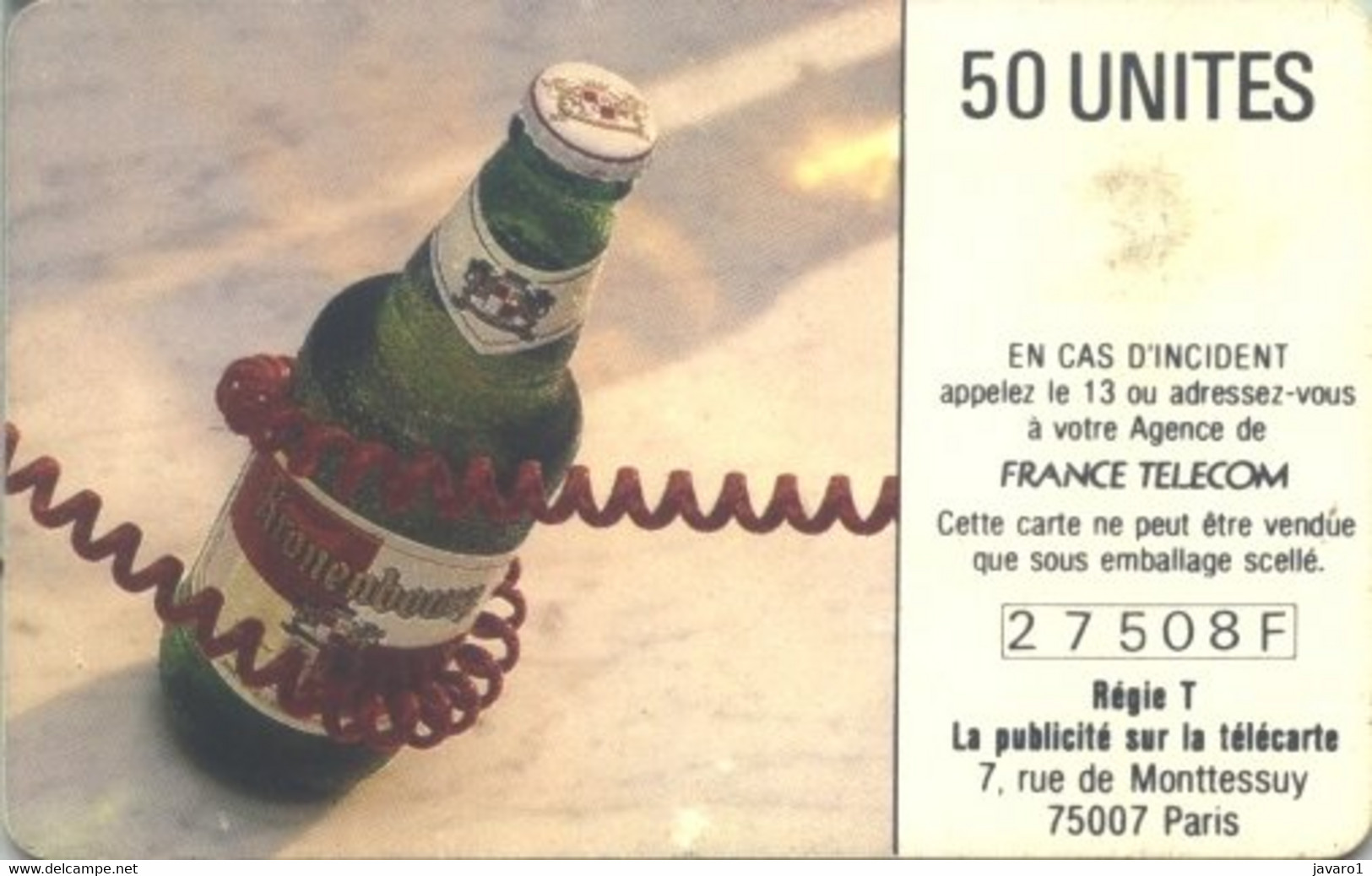 F0090  50 Kronenbourg Petite Fleche ( Batch: 27511E) USED - 1989