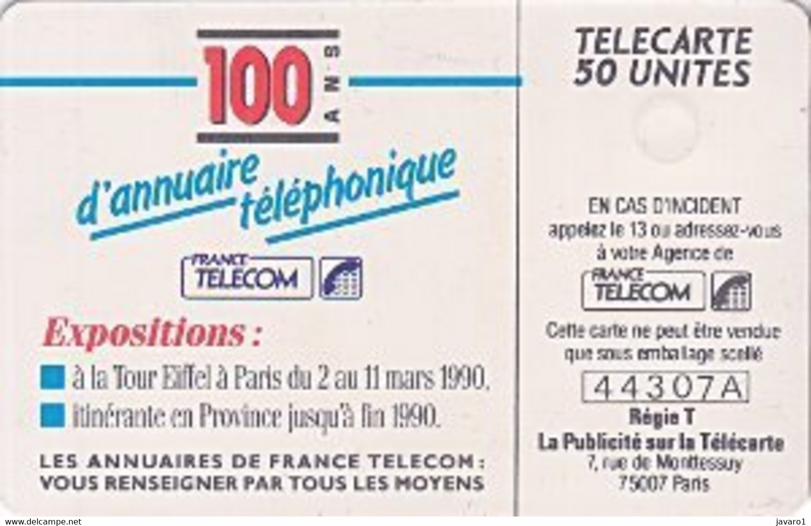 F0111  50 Centenaire De L'annuaire Annuire 100 Ans ( Batch: 44309A) USED - 1990