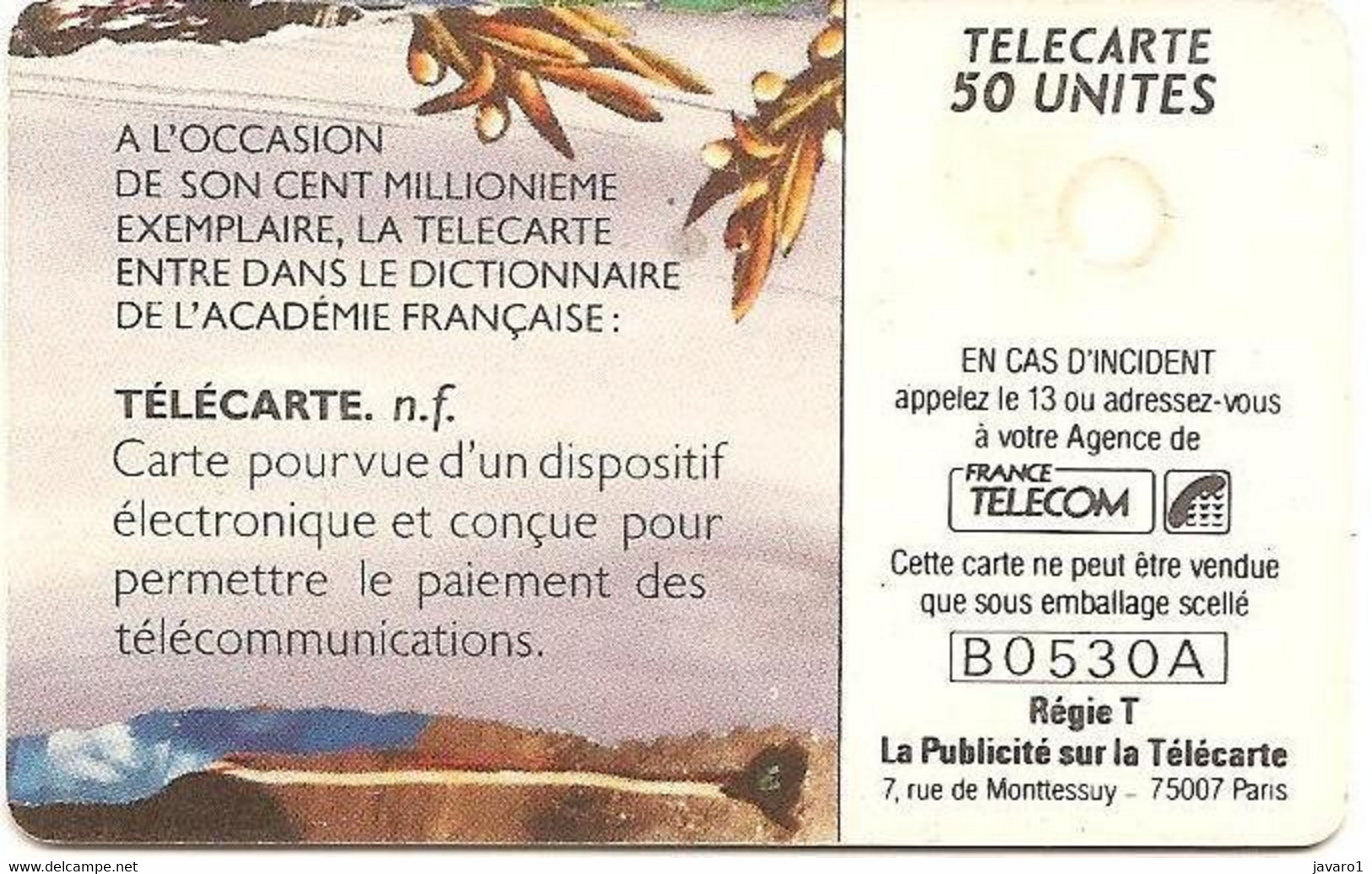 F0115E  50 Academie Francaise ( Batch: B0607A) USED - 1990