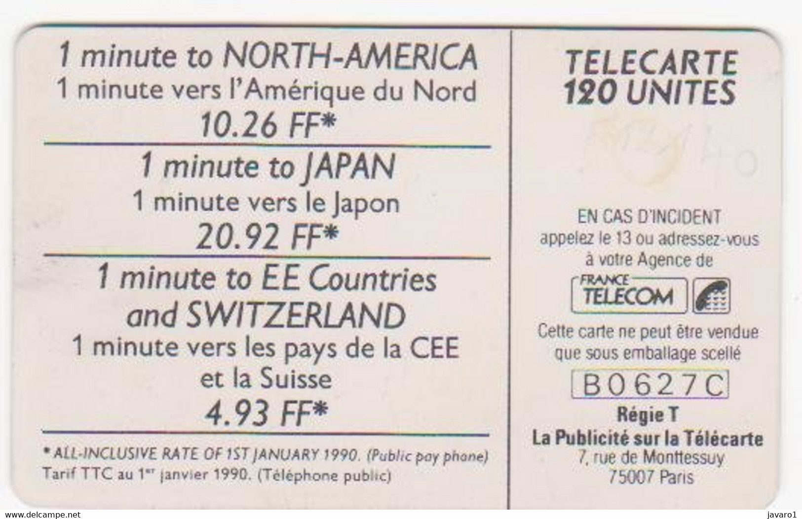 F0121 120 Call Home 90 ( Batch: B0620D) USED - 1990