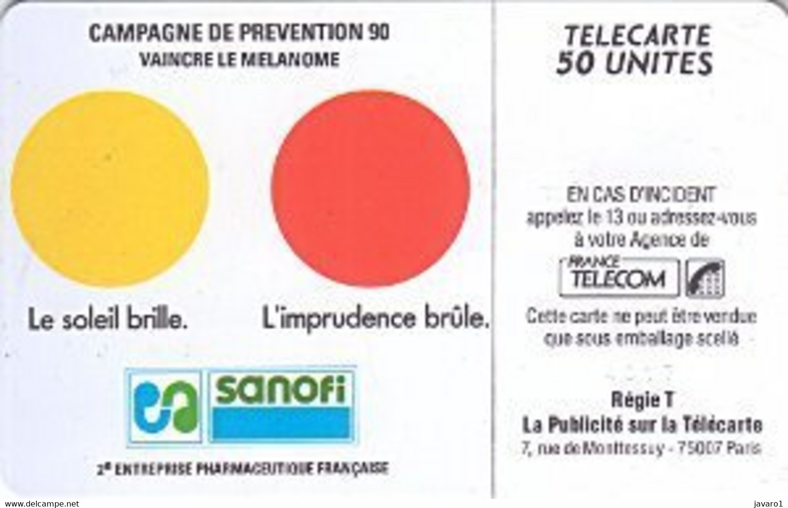 F0122A  50 Sanofi ( Batch: 4018) USED - 1990