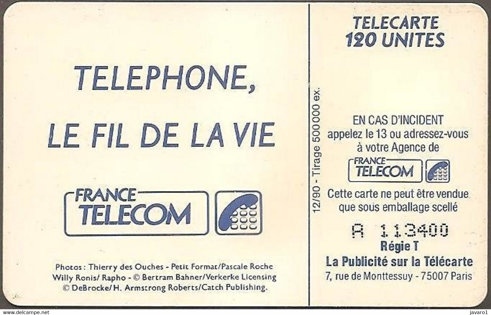 F0131A 120 Photos Telephone Le Fil De La Vie ( Batch: A113525) USED - 1990