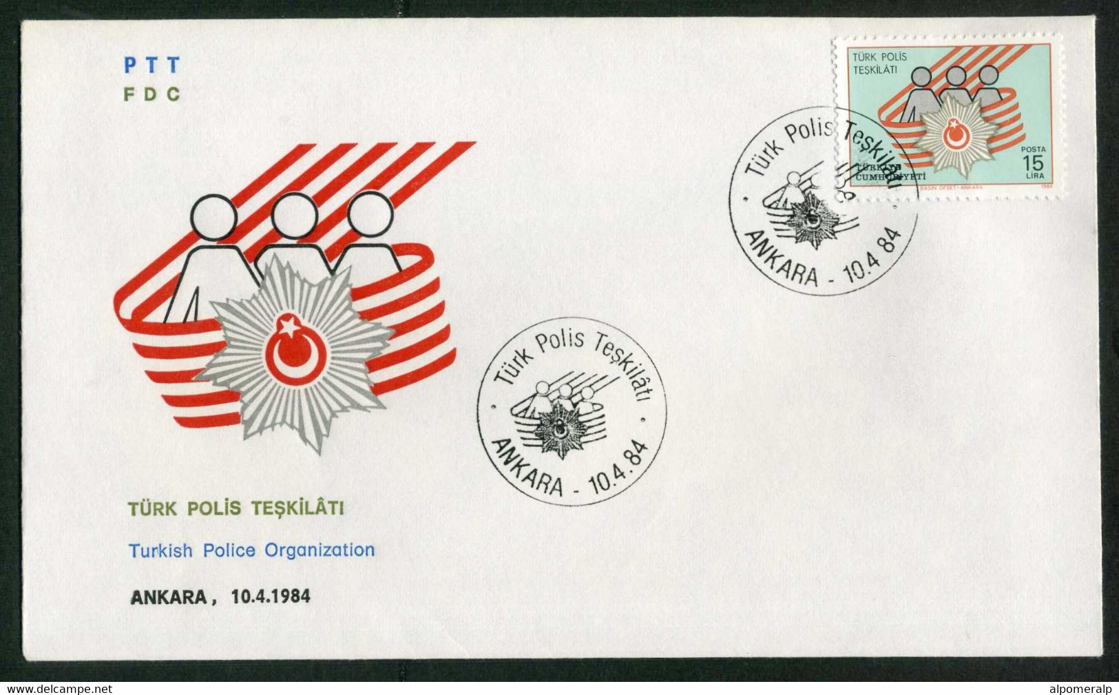 Türkiye 1984 Turkish Police Organization Mi 2666 FDC - Briefe U. Dokumente