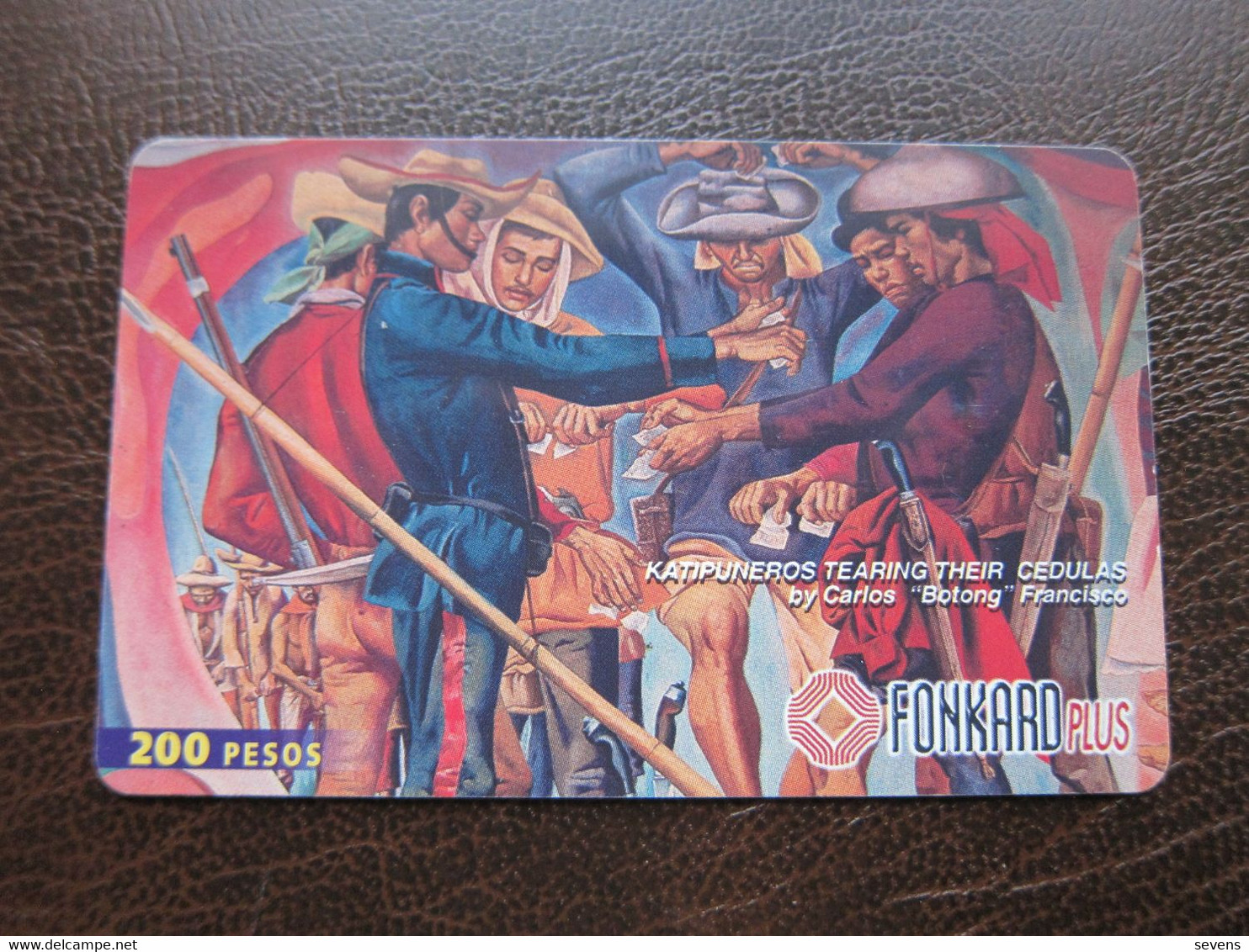 Fonkard Plus Chip Phonecard,painting By Carlos "Botong" Francisco, 200 Pesos ,used - Filipinas