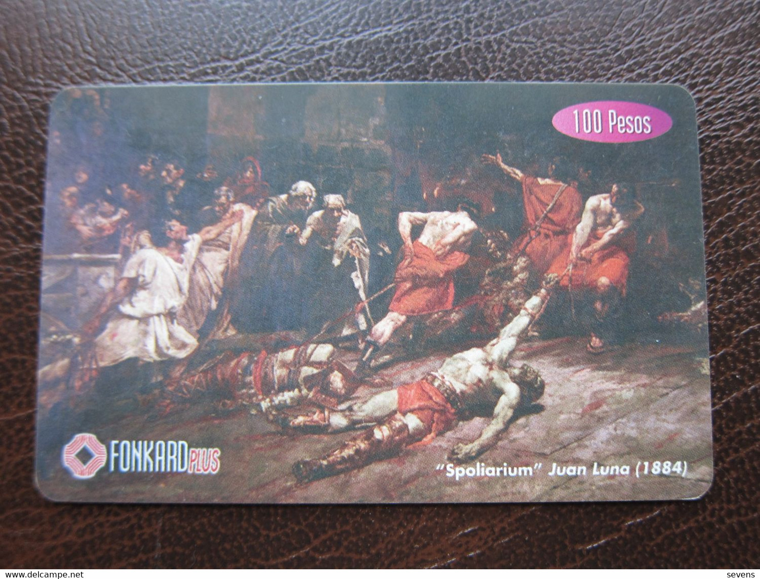 Fonkard Plus Chip Phonecard,painting "Spoliarium" By Juan Luna, 100 Pesos ,used - Filipinas