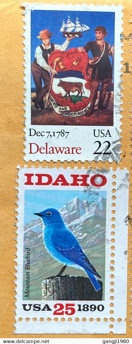 USA 2022, BUILDING,ARCHITECTURE,BIRD ,SHIP, BULL,COSTUME,CHRISTMAS,VACATION,CHILDREN ENJOY! 10 STAMPS USED COVER TO INDI - Covers & Documents