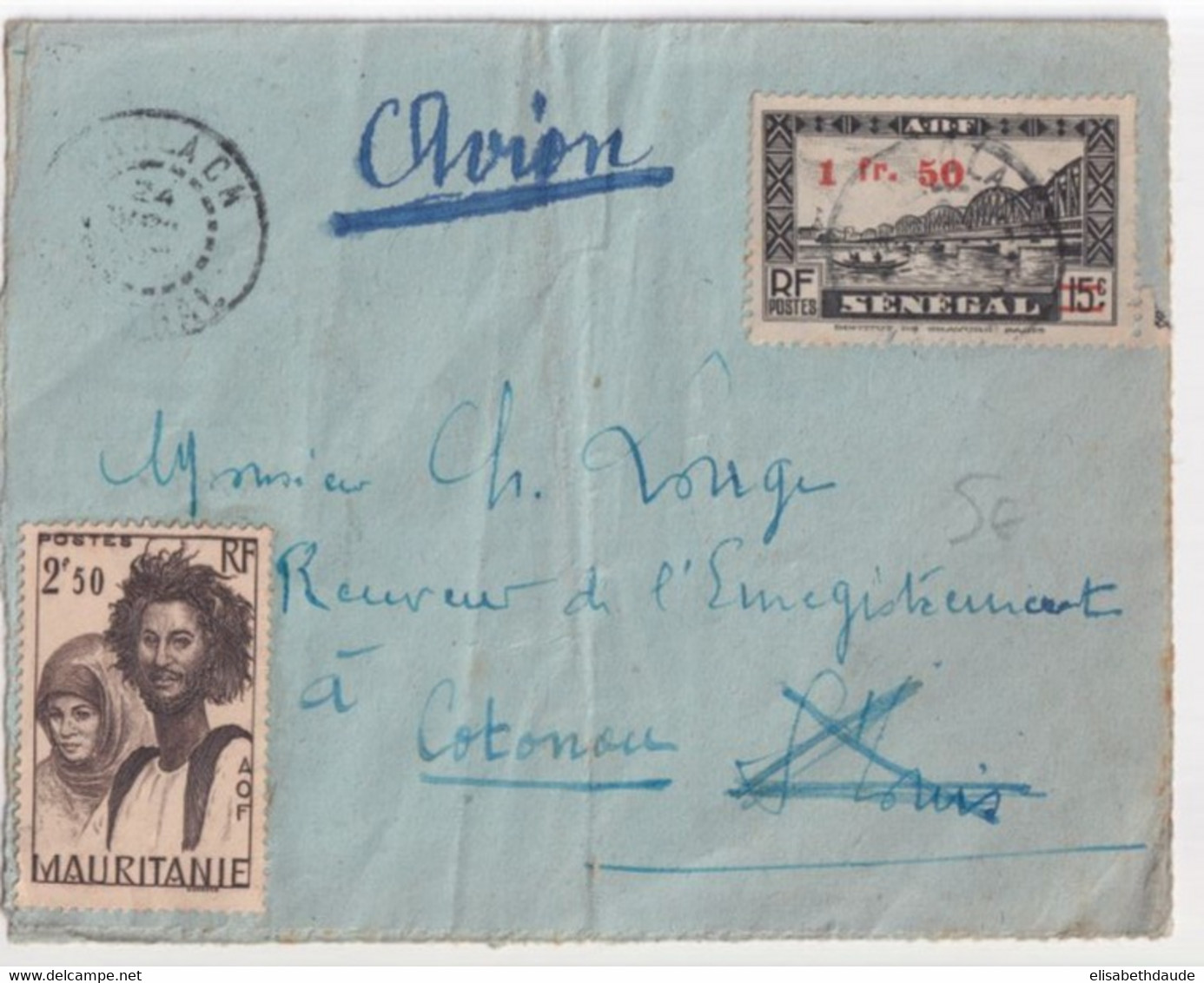 SENEGAL - 1945 - CARTE-LETTRE Par AVION De KAOLACK => ST LOUIS => COTONOU (DAHOMEY) - Covers & Documents