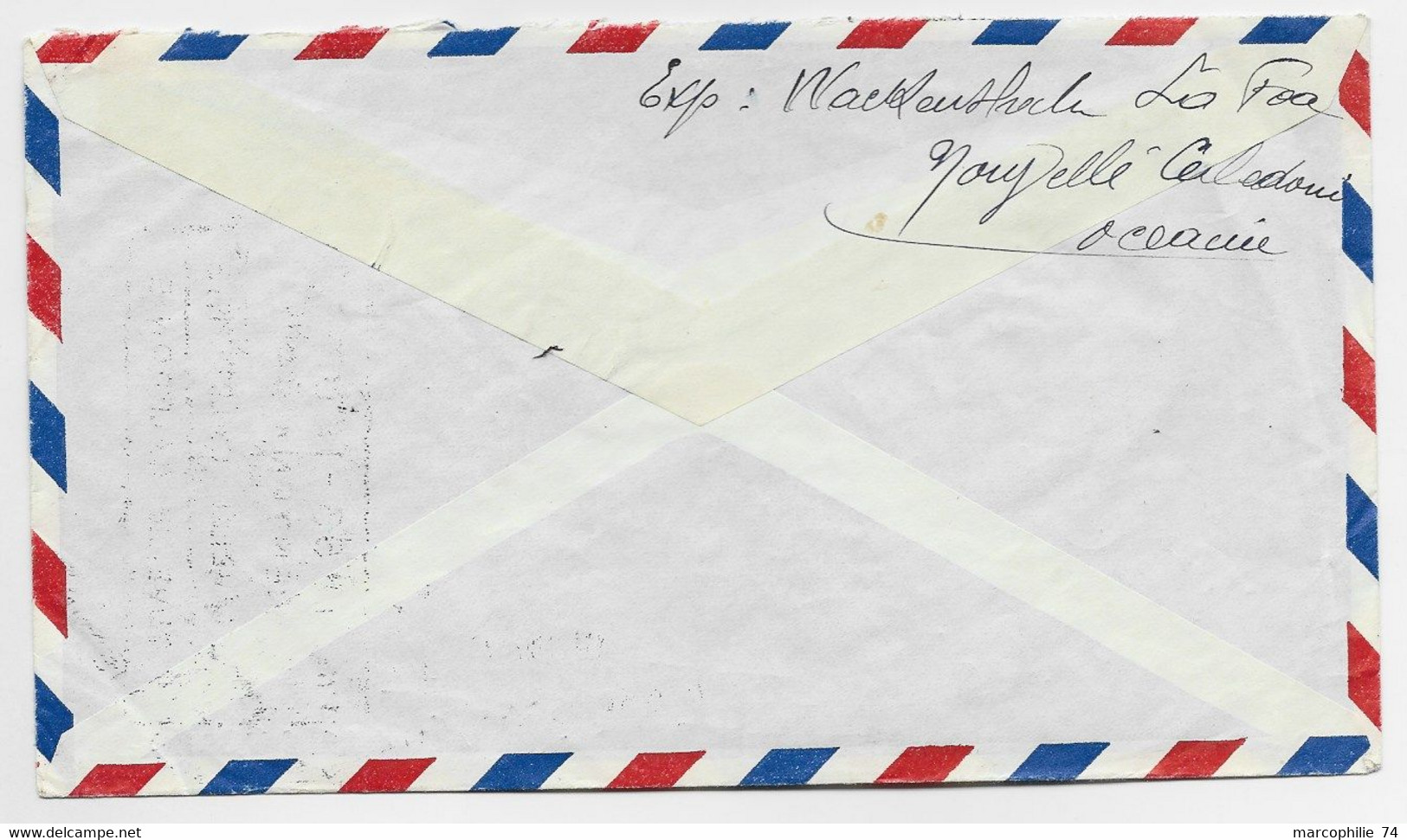 NOUVELLE CALEDONIE 13FR LETTRE COVER AVION LA FOA 28.9.1953 + GRIFFE CENTENAIRE - Lettres & Documents