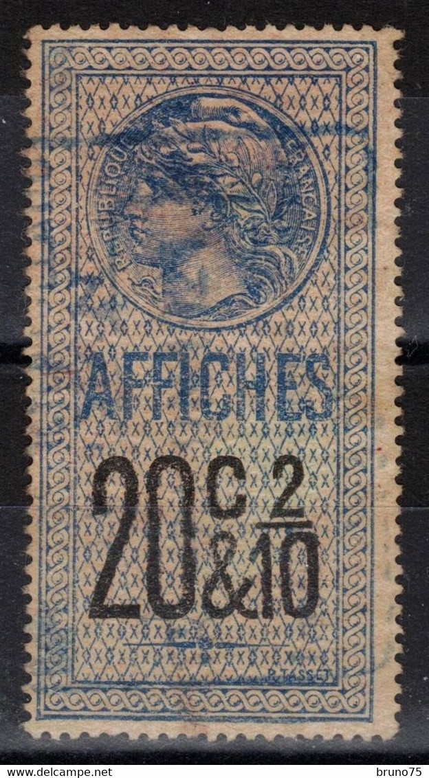 Timbre Fiscal Oblitéré Affiches 20c & 2/10 - Zegels