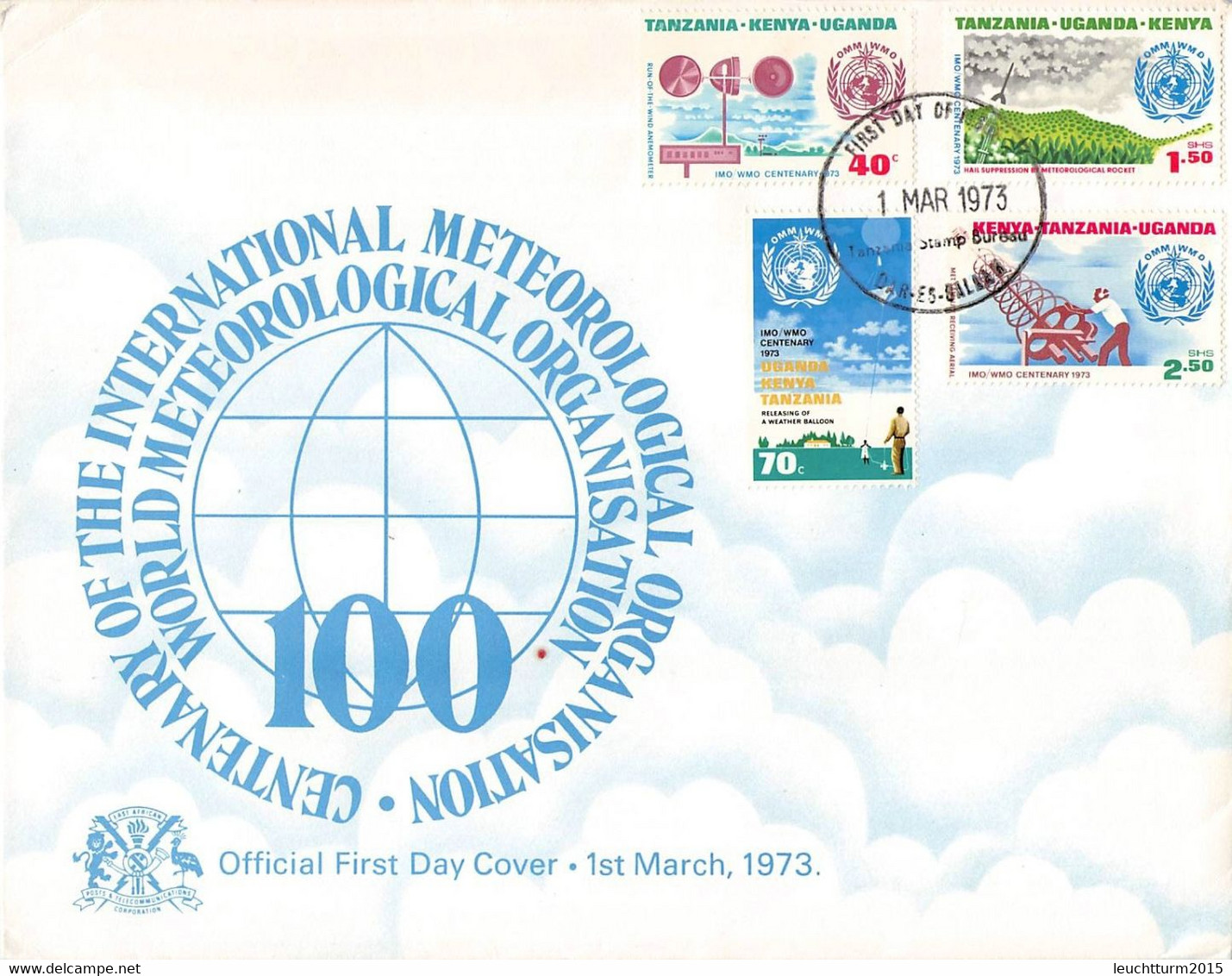 KENYA-UGANDA-TANZANIA - FDC 1973 METEOROLOGICAL ORGANISATION / ZB 5 - Kenya, Uganda & Tanzania