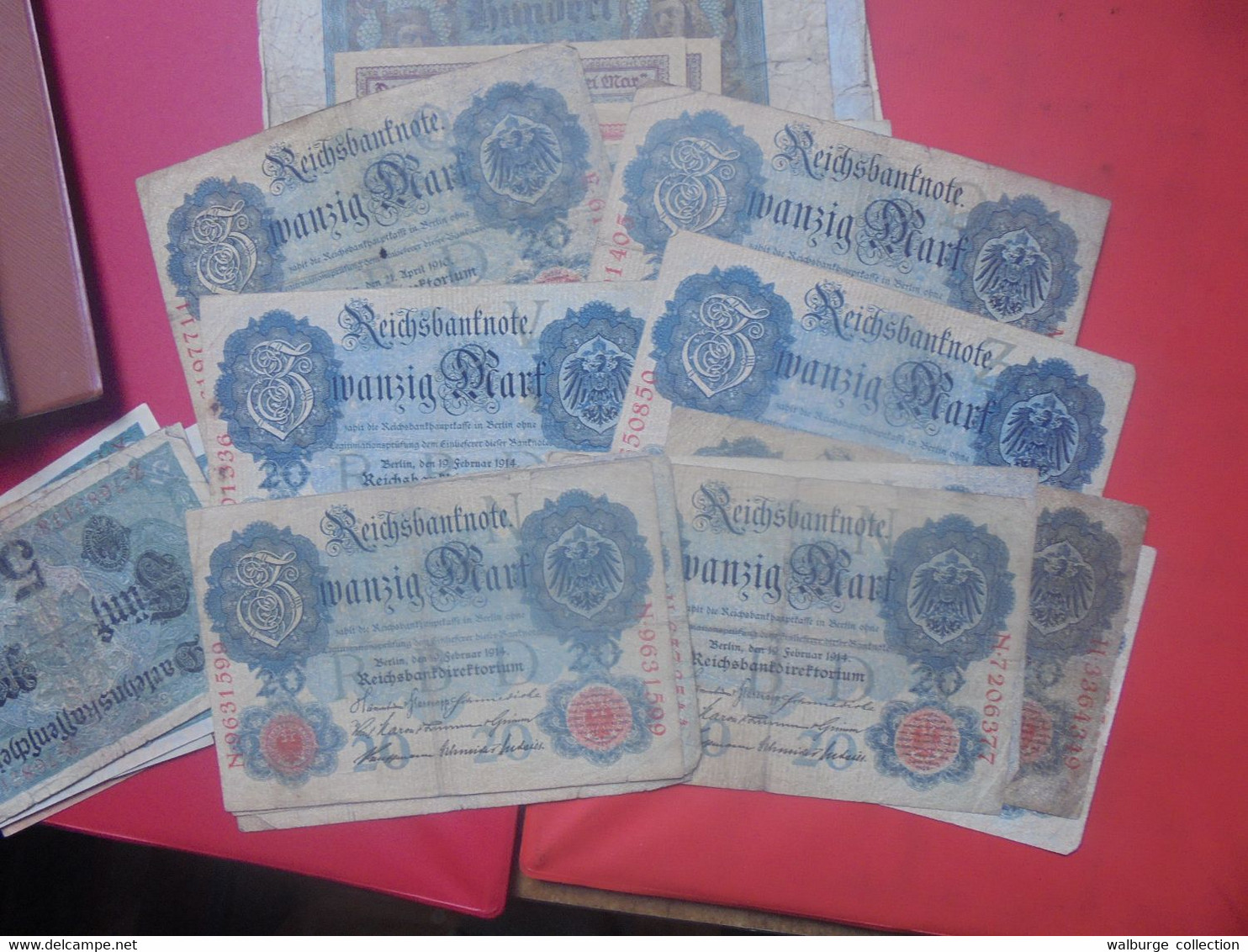 DEUTSCHES REICH-3eme REICH BEAU LOT DE BILLETS+quelques coupures de Presse en ALBUM (Lire ci-bas)