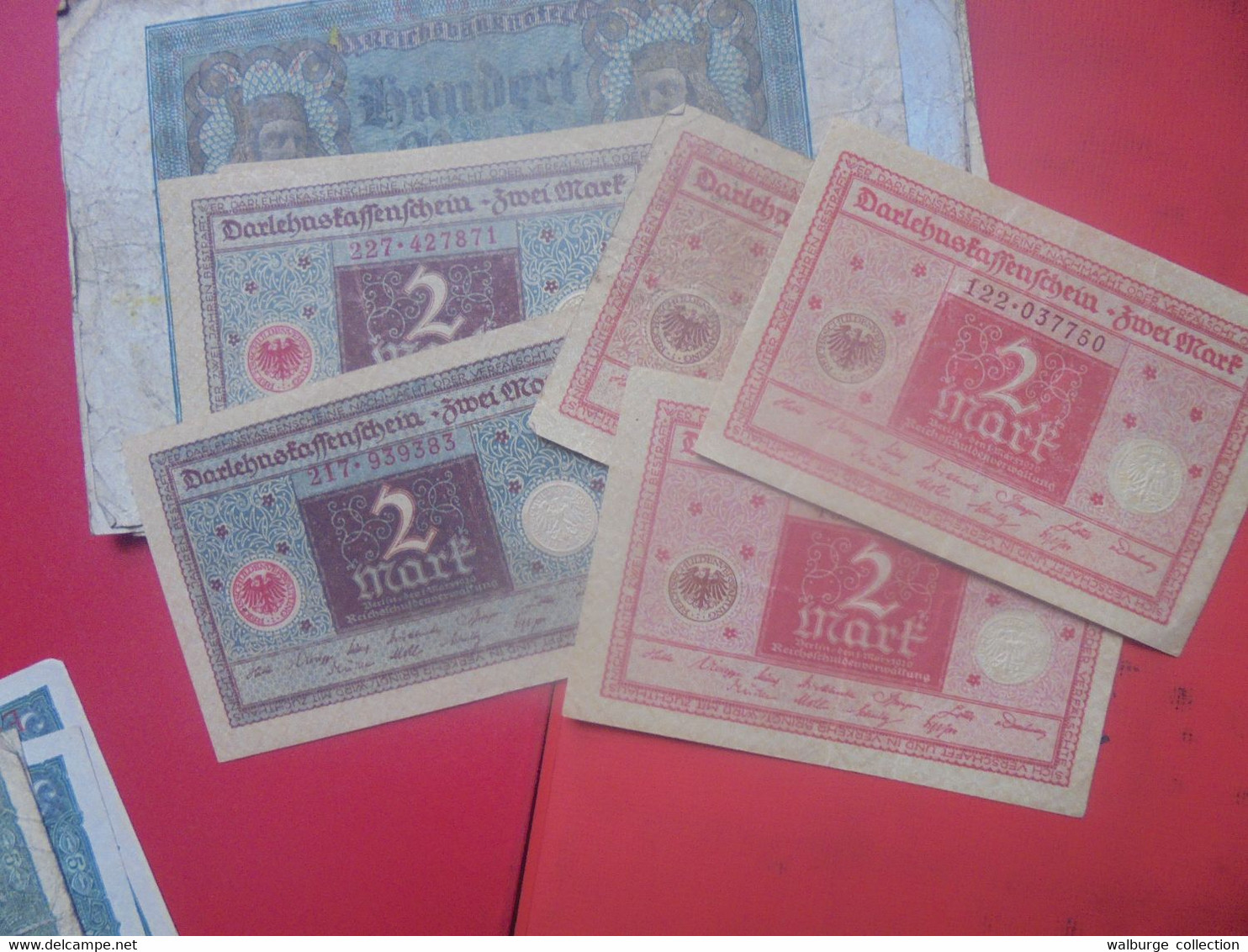 DEUTSCHES REICH-3eme REICH BEAU LOT DE BILLETS+quelques coupures de Presse en ALBUM (Lire ci-bas)