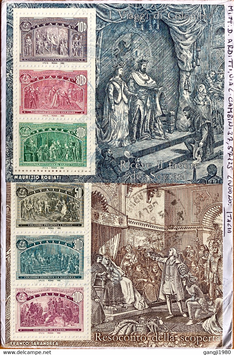 ITALY 2022, BLOC, MINIATURE SHEET,COLUMBUS MANY VIEW ,MUSIC,DRUM,TELEPHONE LADY ,HORSE MAN ,FLAG ,FESTIVAL,PEOPL - 2021-...: Used