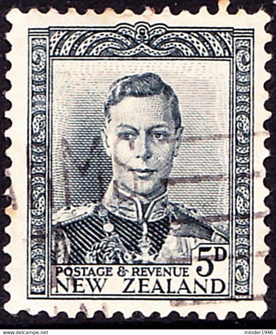 NEW ZEALAND 1947 KGVI 5d Slate SG682 Used - Used Stamps