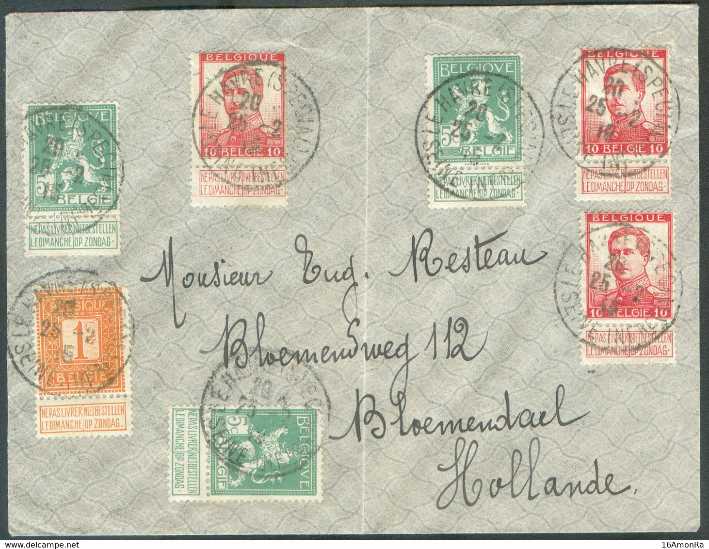 Lettre De LE HAVRE (SPECIAL) Du 25-2-1915 Vers Bloemendael (Pays-Bas - Arrivée Le 4-3-15) -  19635 - Autres & Non Classés