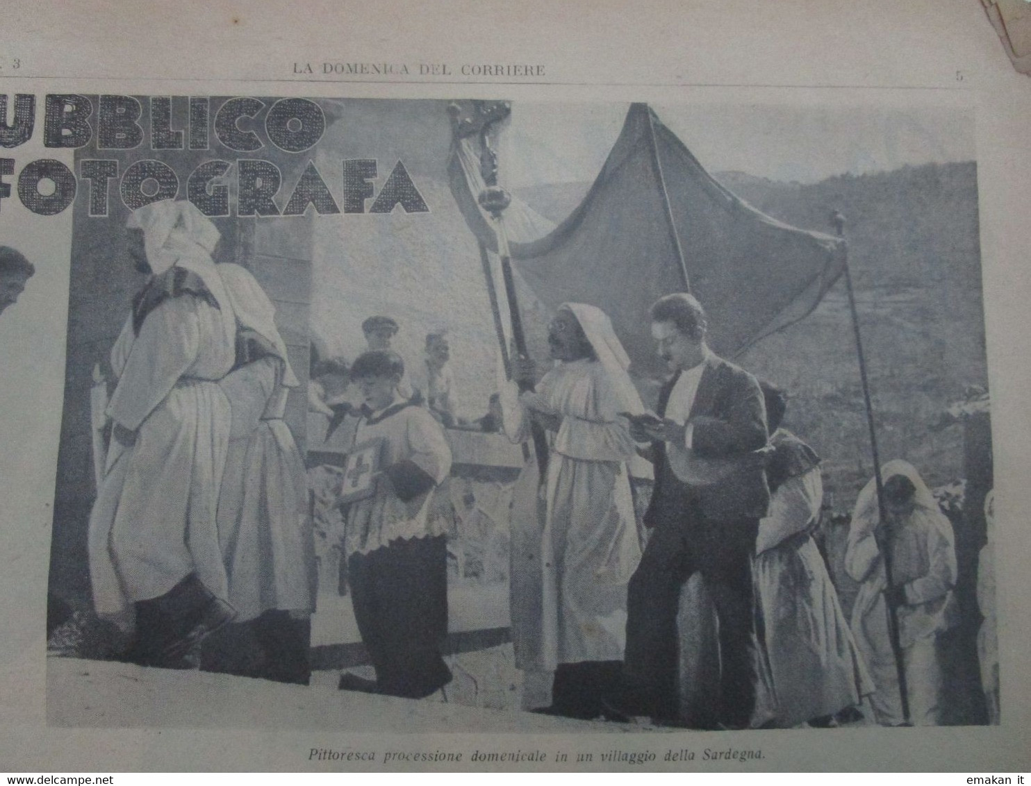 # DOMENICA DEL CORRIERE N 3 /1937 ETIOPIA / TORGIANO (PG) / PROCESSIONE IN SARDEGNA  / CAMPARI - Prime Edizioni