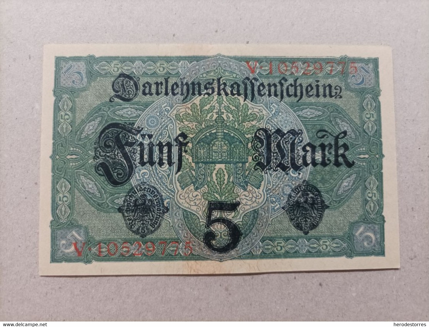 Billete De Alemania De 5 Mark, Año 1917, UNC - 5 Mark