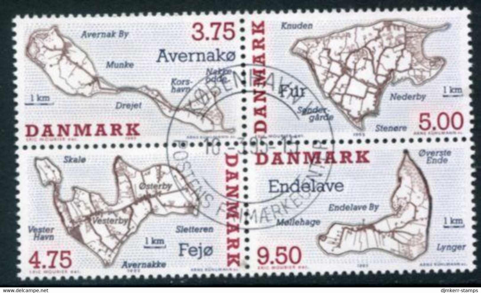 DENMARK 1995 Danish Islands Se-tenant Ex Booklet Used.  Michel 1096-99 - Usado
