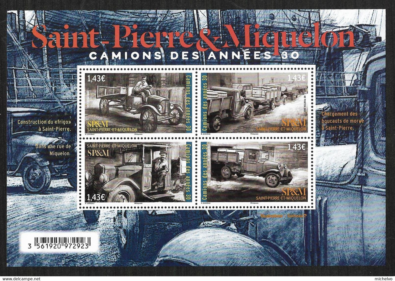 SP & M 2022 - Les Camions ** - Unused Stamps