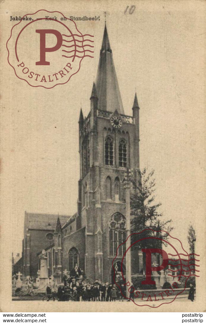 JABBEKE  KERK EN STANDBEELD WESTVLAANDEREN - Jabbeke