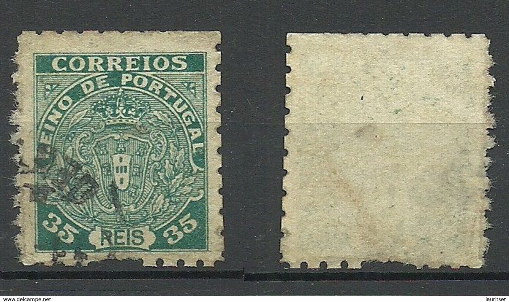 PORTUGAL 1917 Unissued Stamp MONARQUIA DO NORTE Monarchisten-Ausgabe 35 Reis, Perforated, Used - Usado