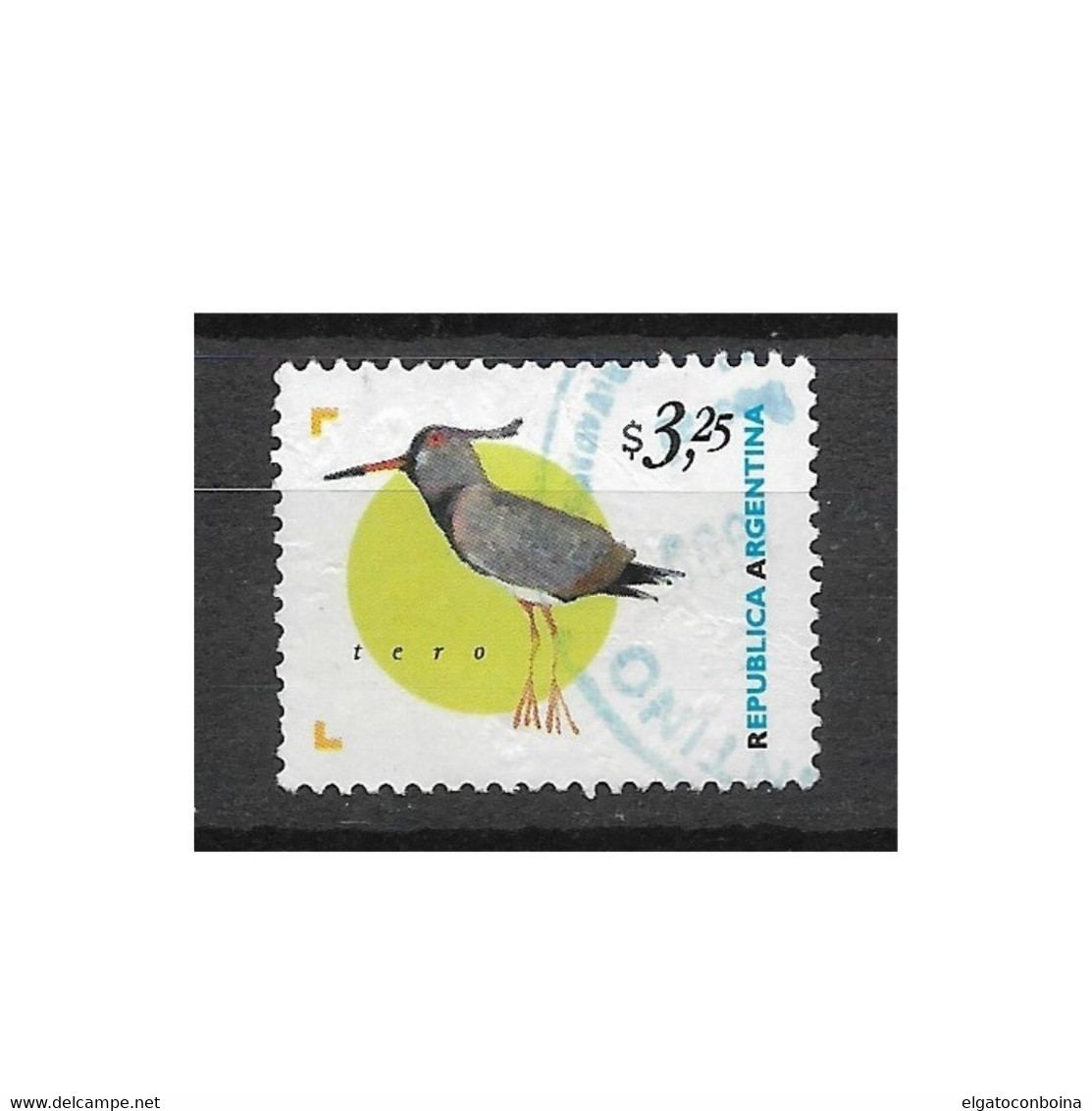 ARGENTINA 1998 BIRDS TERO 3.75 PESOS SCOTT 2004 MICHEL 2419 USED - Oblitérés