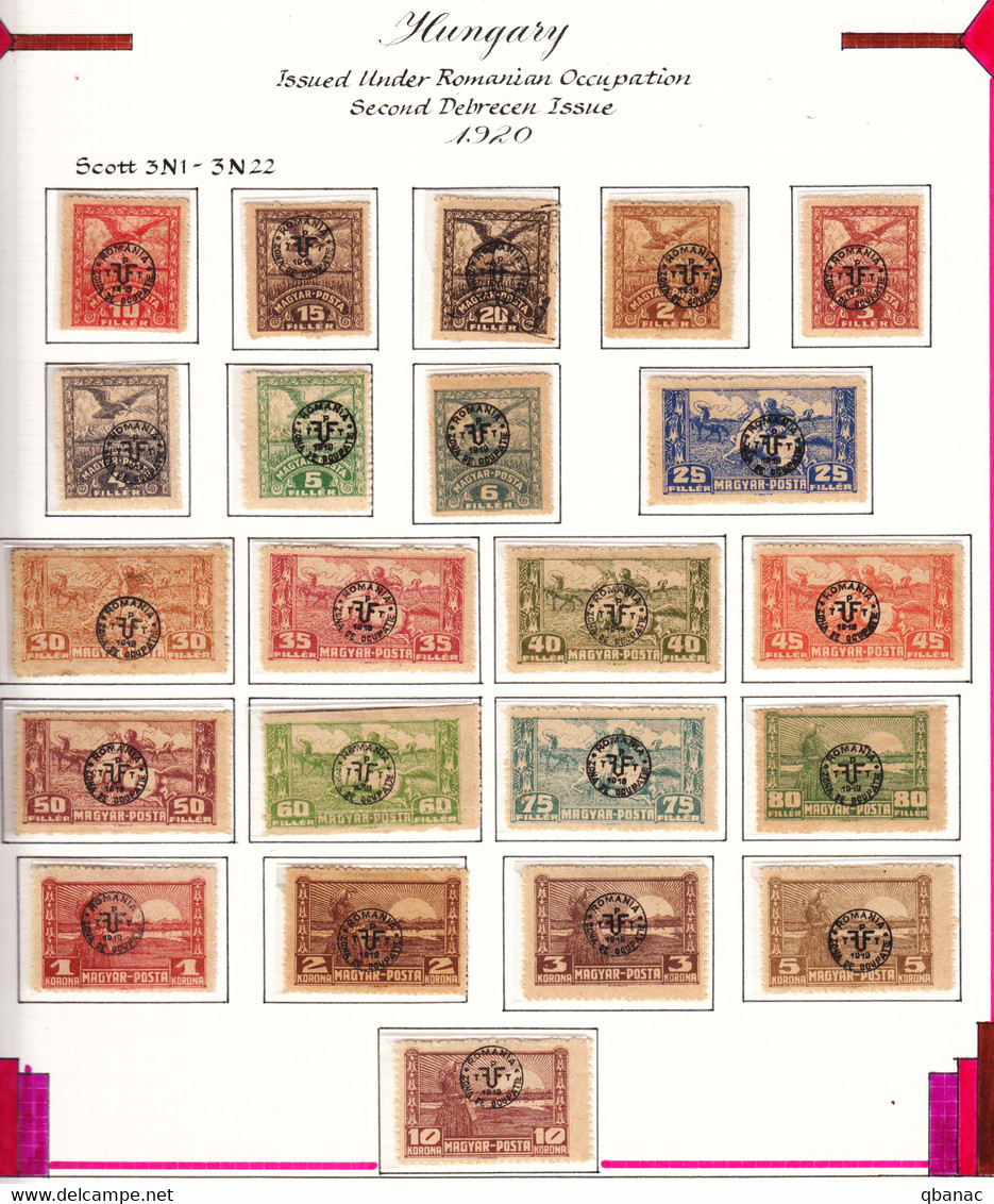 Hungary Debrecen Debreczin 1920 Second Issue, Complete Set On Ordinary Paper Mi#76-98 X, Mint Hinged - Debreczen