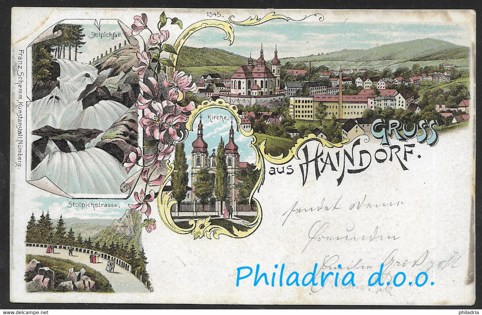 Haindorf, Colour Litho, Mailed Ca 1900 - Sudeten