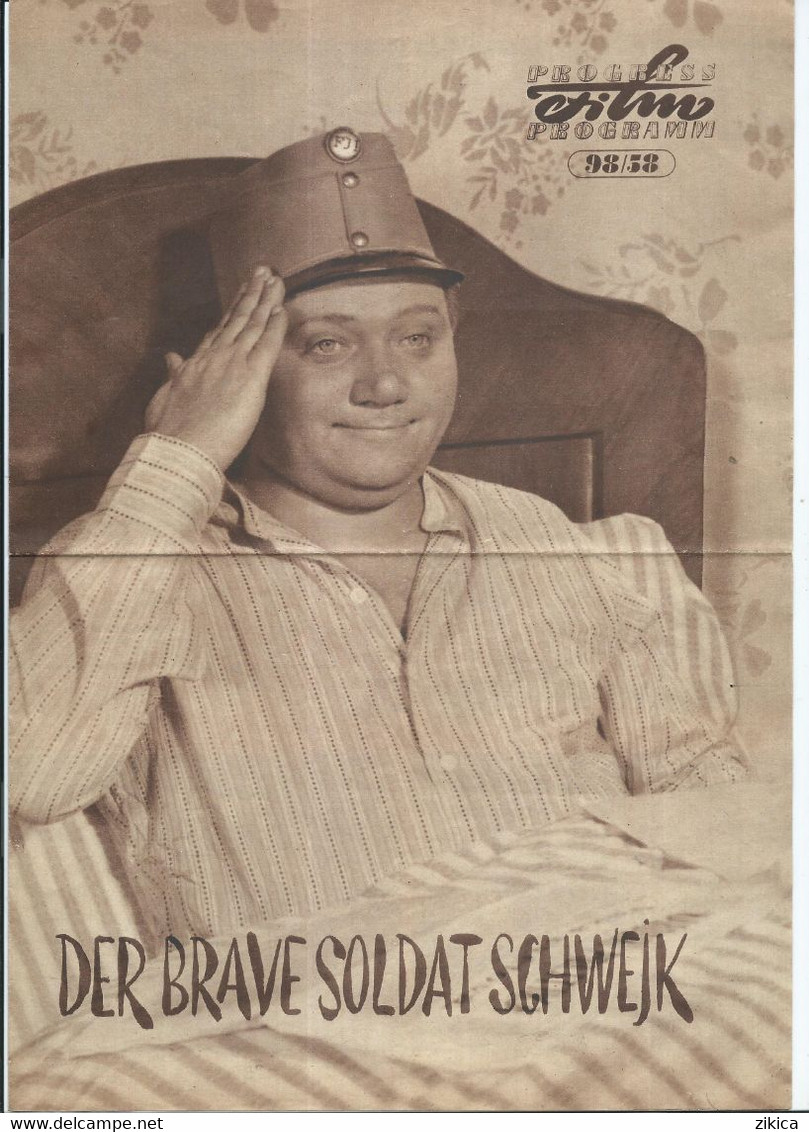 Dobrý Voják Svejk / Der Brave Soldat Schwejk Czechoslovakia Film ( 1957 ),Stars Rudolf Hrusínský, Svatopluk Benes - Cinema Advertisement