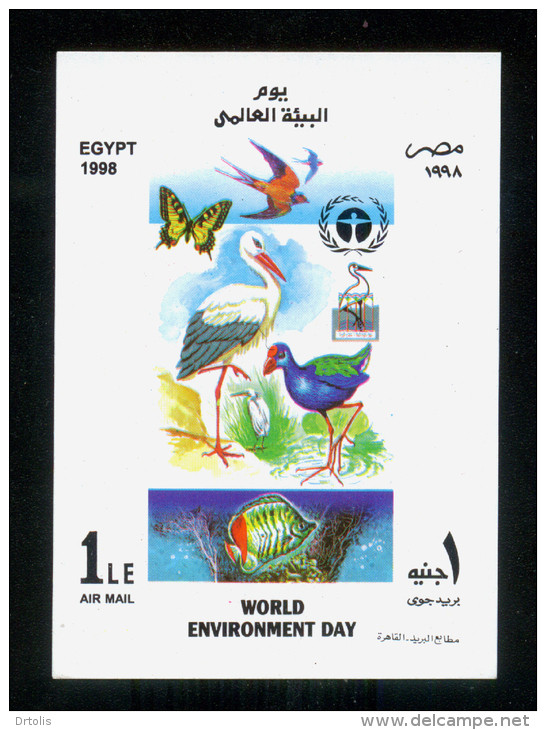 EGYPT / 1998 / FAUNA VOGELS OOIEVAAR VISSEN VLINDERS REIGER PURPERHOEN BIRDS STORK FISH MOORHEN / MNH / VF - Unused Stamps