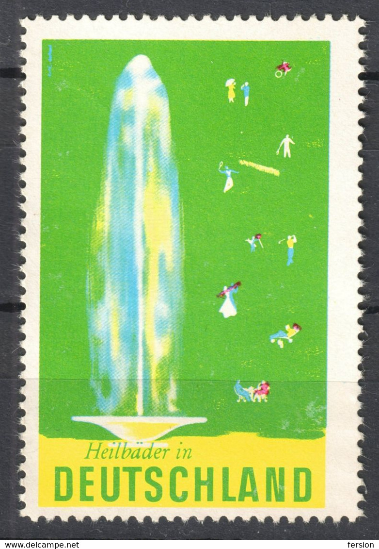 BATH SPA Heilbad Bad / Fountain / Tourism Propaganda Advertising / Germany 1960's - Label Vignette Cinderella - Termalismo