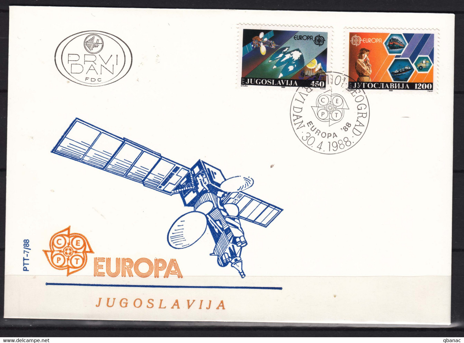 Yugoslavia Republic 1988 Europa Mi#2273-2274 FDC - Storia Postale