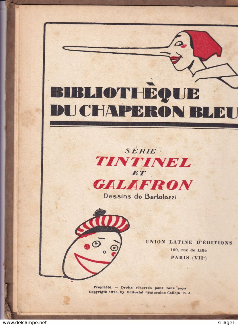 Tintin Tintinel et Galafron 6 premières séries de Tintinel  Dessins de Bartolozzi  Bibliothèque du Chaperon Bleu Chine