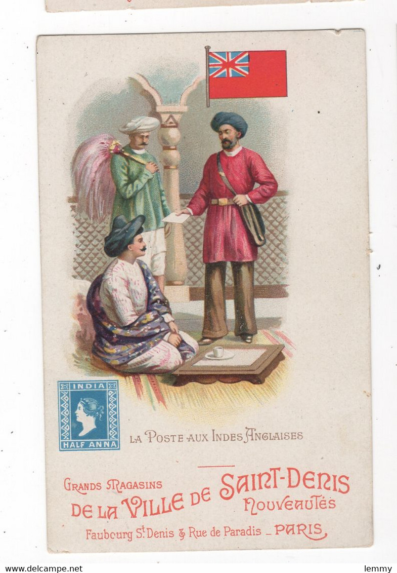 93 - SAINT DENIS - PUBLICITÉ Gds MAGASINS VILLE DE St-DENIS - LA POSTE AUX INDES ANGLAISES - PRÉCURSEUR - Saint Denis