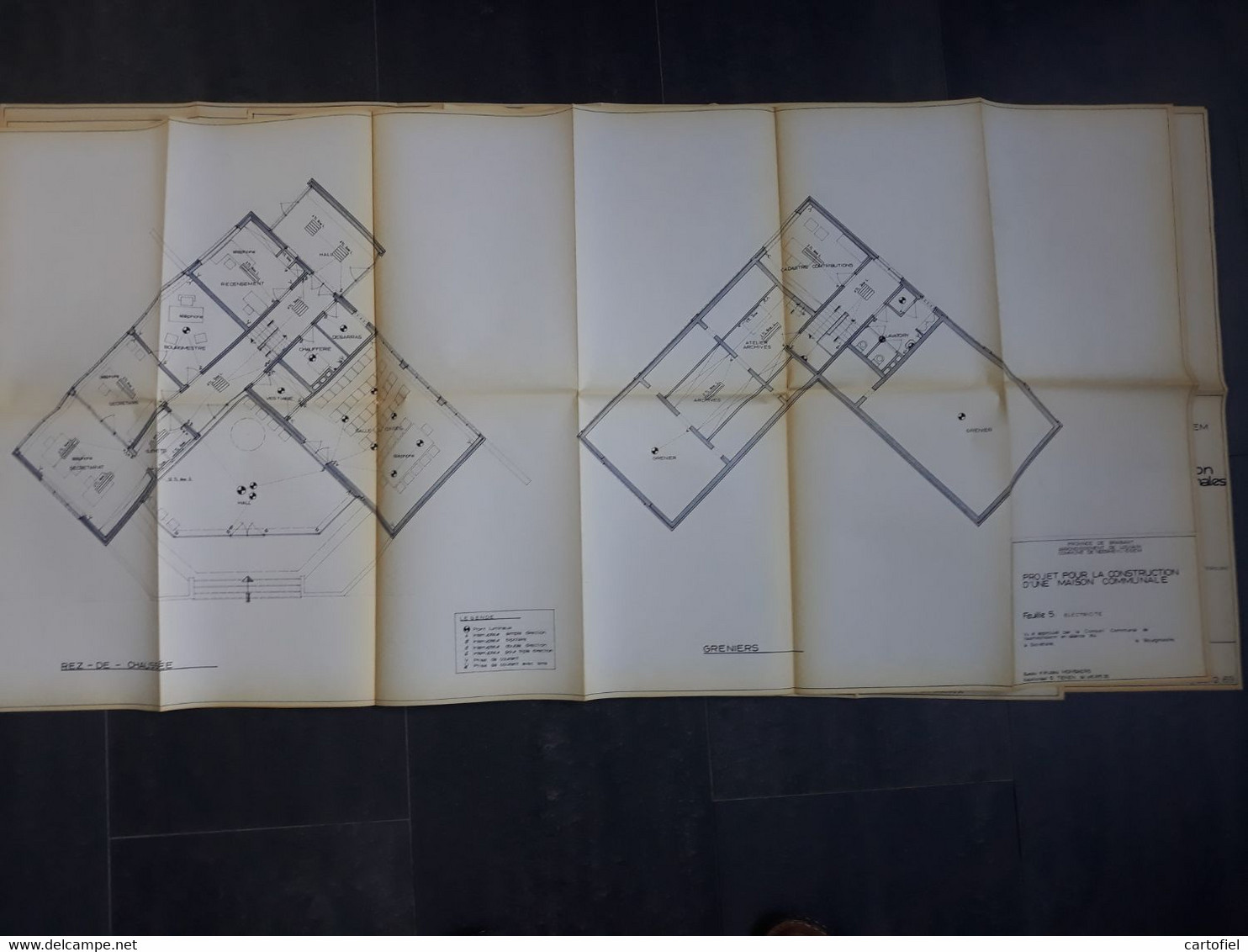 NEERHEYLISSEM-LOT-5 PLANS D'ARCHITECTE-RESTAURATIONS-CONSTRUCTONS-ECOLE+MAISON-COMMUNALES-1969-VOYEZ 11 FOTOS-RARE!!!