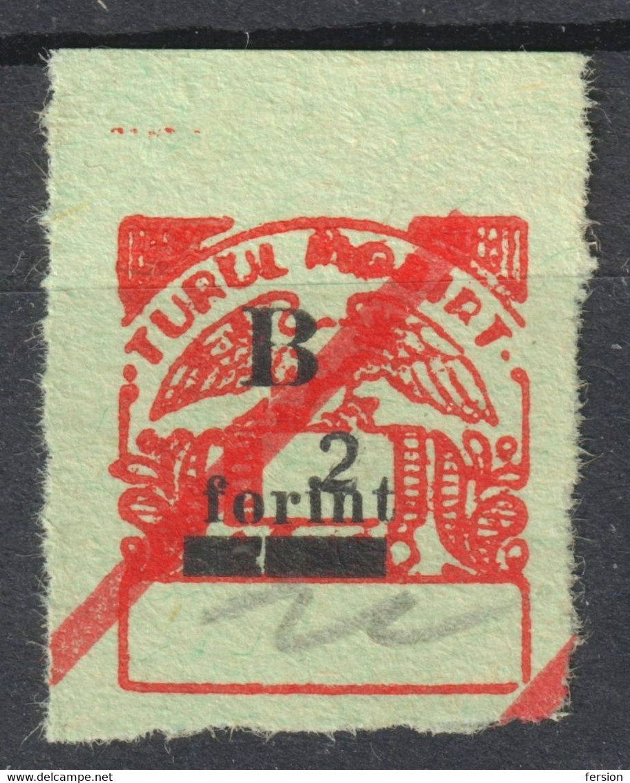 Hungary - TURUL MOBIRT Insurance REVENUE TAX Stamp - Used LABEL CINDERELLA VIGNETTE 1952 Overprint - Steuermarken