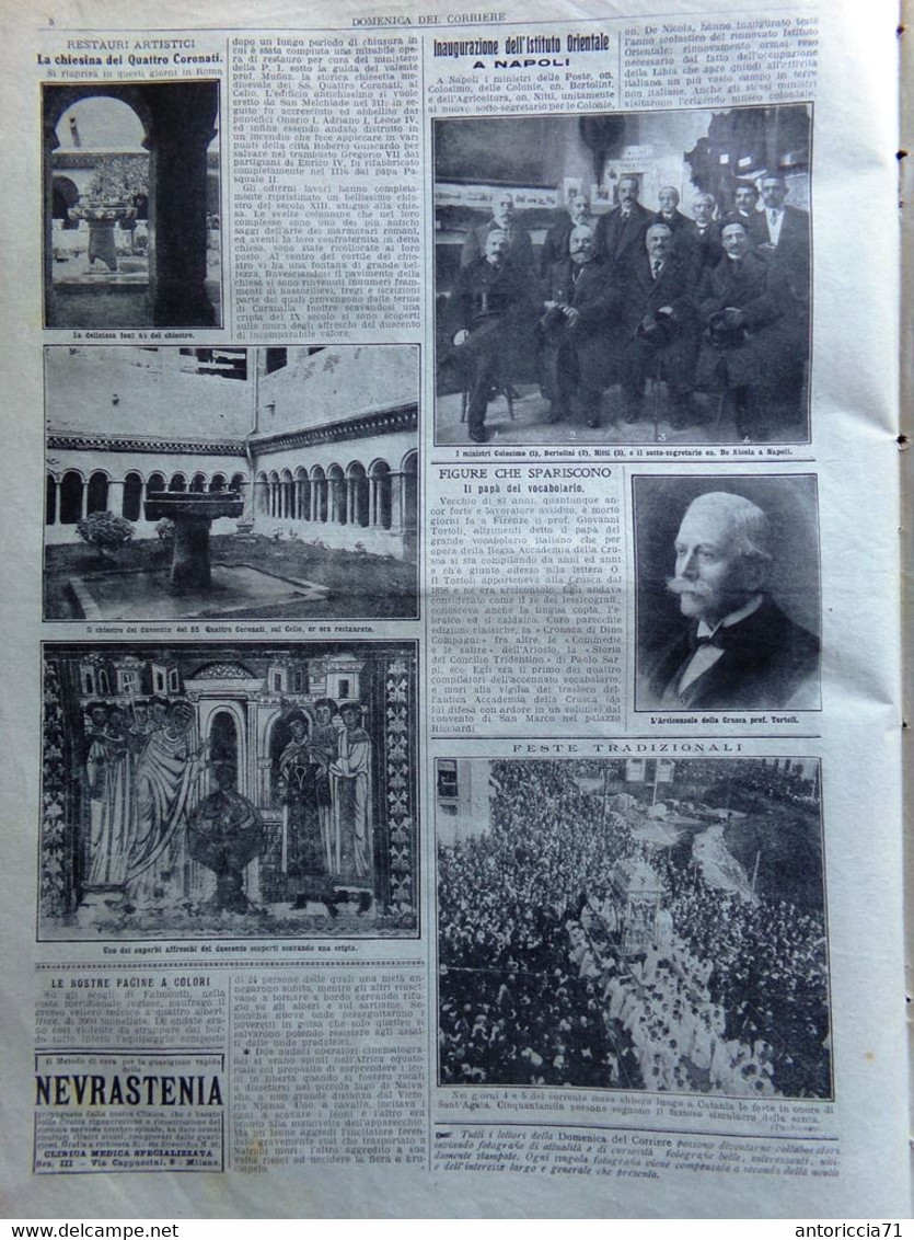 La Domenica Del Corriere 15 Febbraio 1914 Sant'Agata A Catania Fezzan San Rocco - Weltkrieg 1914-18