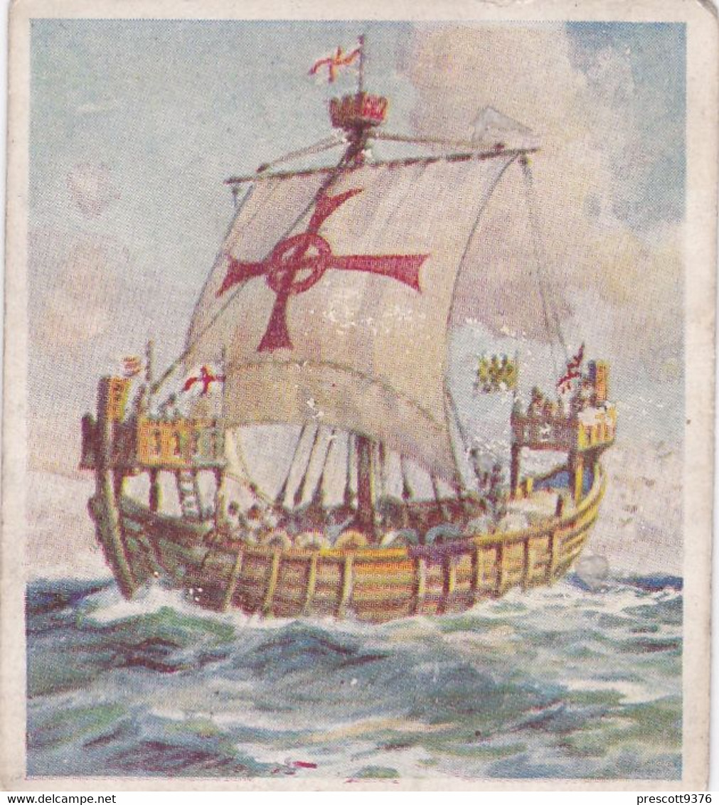 Ships That Have Made History 1938 - 4 A Crusader Ship  -  Phillips Cigarette Card - Original - M Size - Phillips / BDV