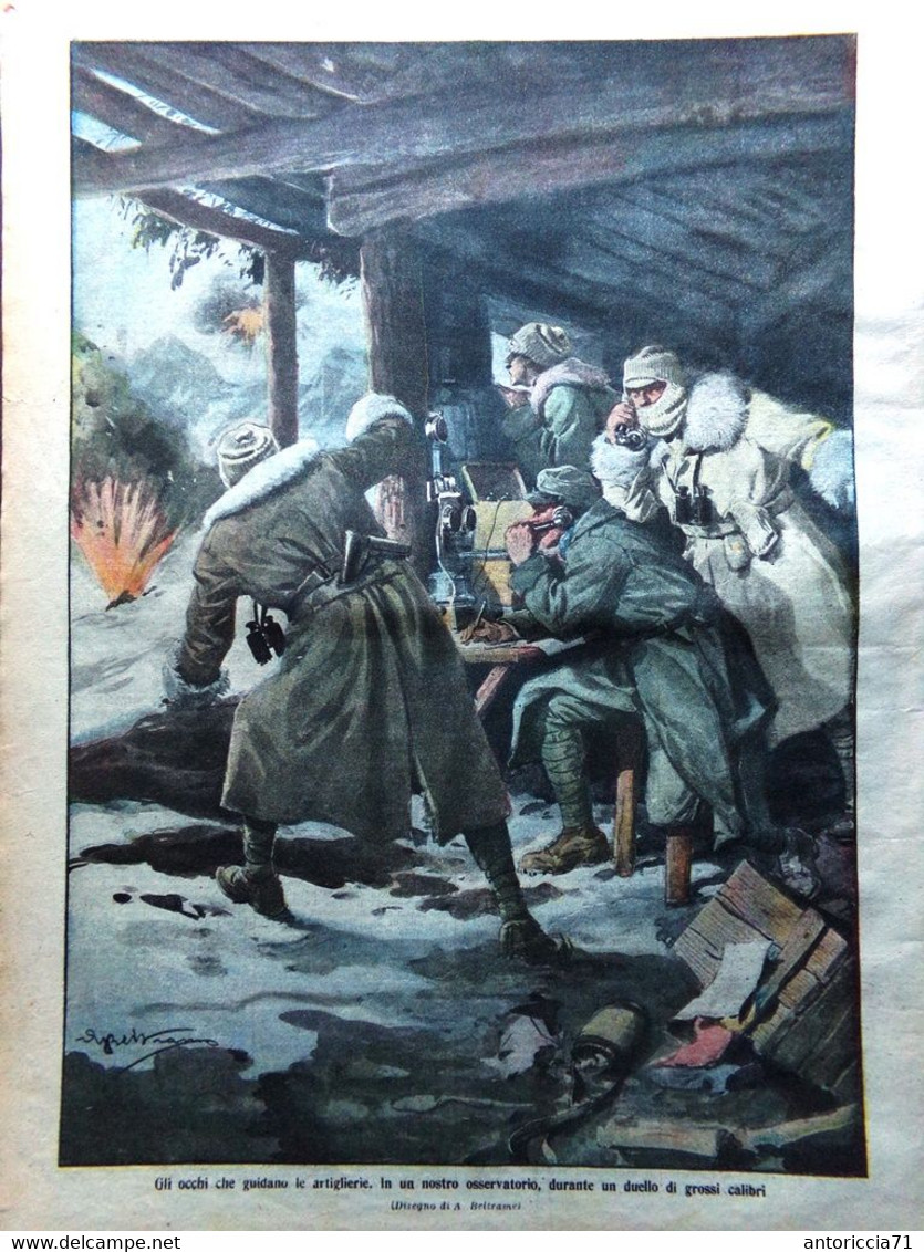 La Domenica Del Corriere 16 Gennaio 1916 WW1 Alpini Trentino Armi Pietro Russia - Guerra 1914-18