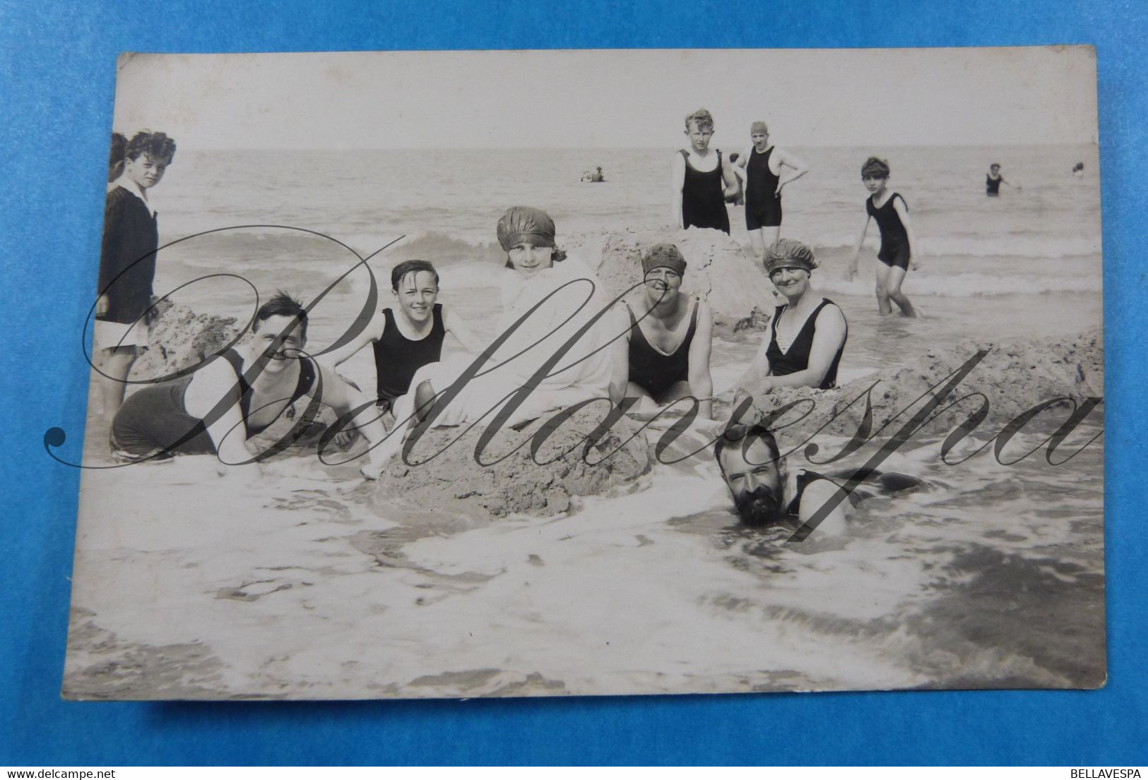 Badmode Noordzee Strand 3 x Foto's  Carte Photo Hortense  naar Familie Ida en Piet. 1924 famille maillot de bains