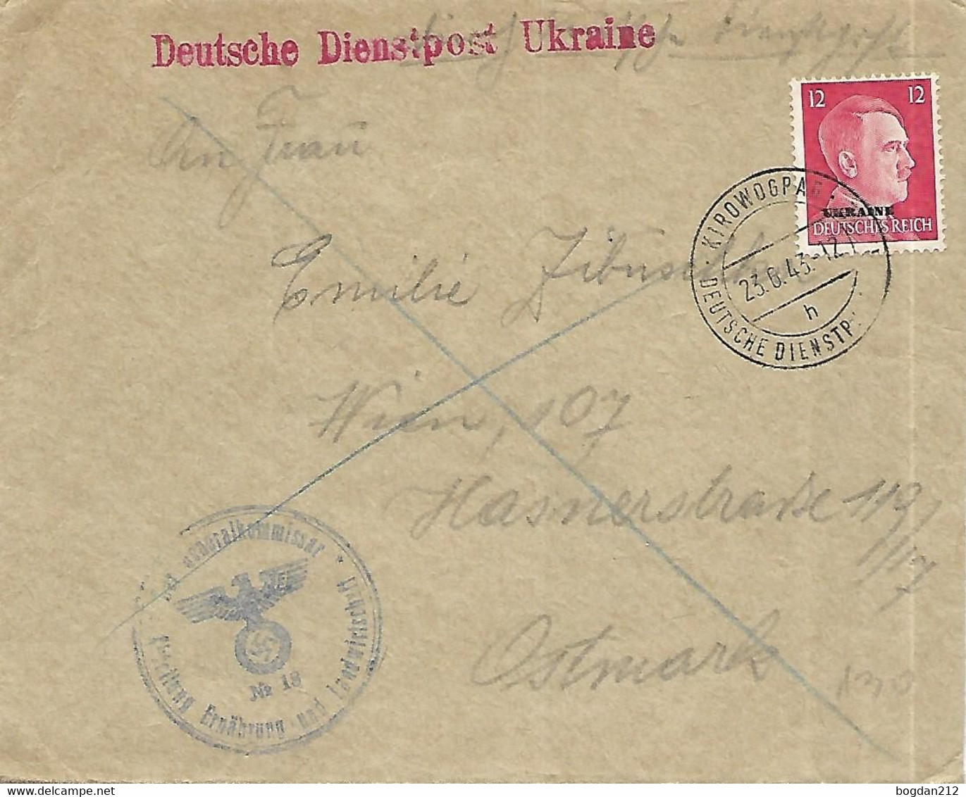 1942 - UKRAINE  KIROWOGRAD , Gute Zustand, 2 Scan - 1941-43 Occupazione Tedesca