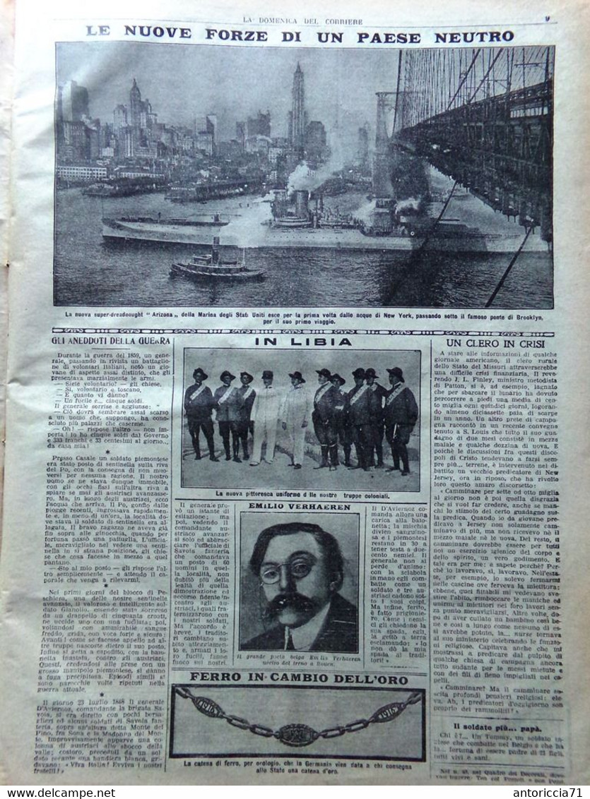 La Domenica Del Corriere 17 Dicembre 1916 WW1 Kultur Verhaeren Macedonia Serbi - War 1914-18